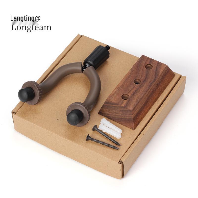 Walnut Guitar Wall Mount: Hanger for Folk, Electric, Ukulele, and Violin