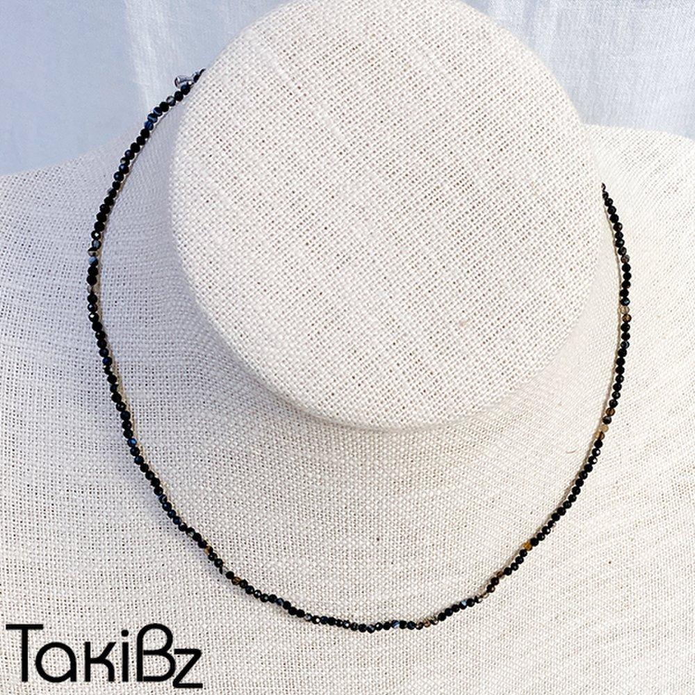 

[Takibz] Black 2mm Gemstone Necklace