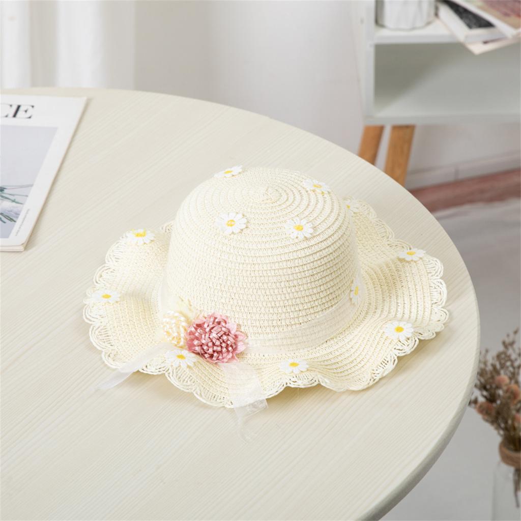 Solhatt för barn Flickor Sommar Ny Halmväska Keps Set Baby Resa Solskydd Strandhattar Sol Fiskarhatt