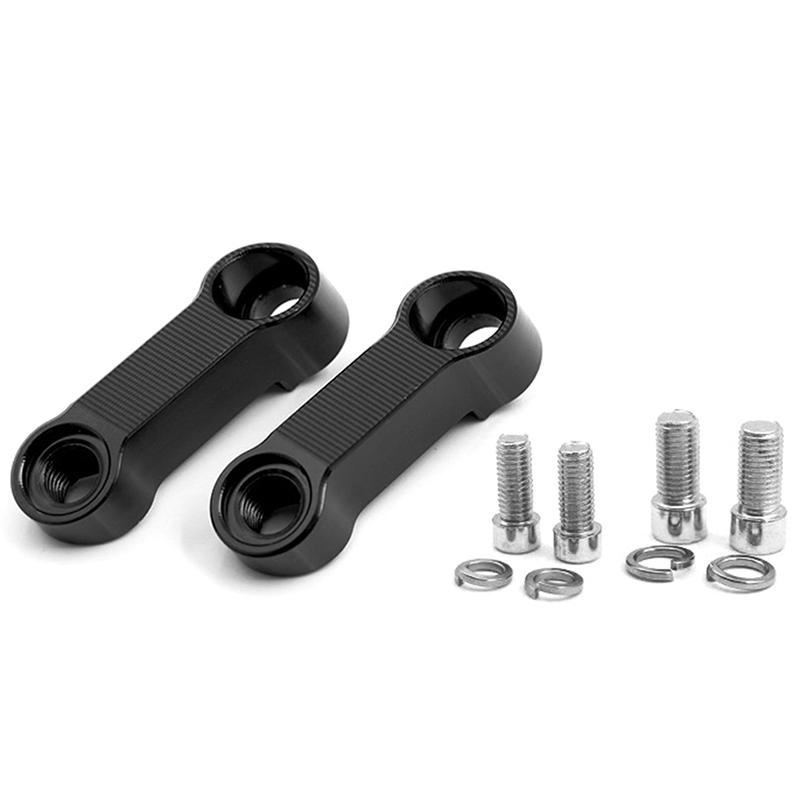 

2PCS Universal Motorcycle Rearview Mirrors Extension Riser Extend Adapter Modified Front Transfer Base Widening Screw Bracket чёрный