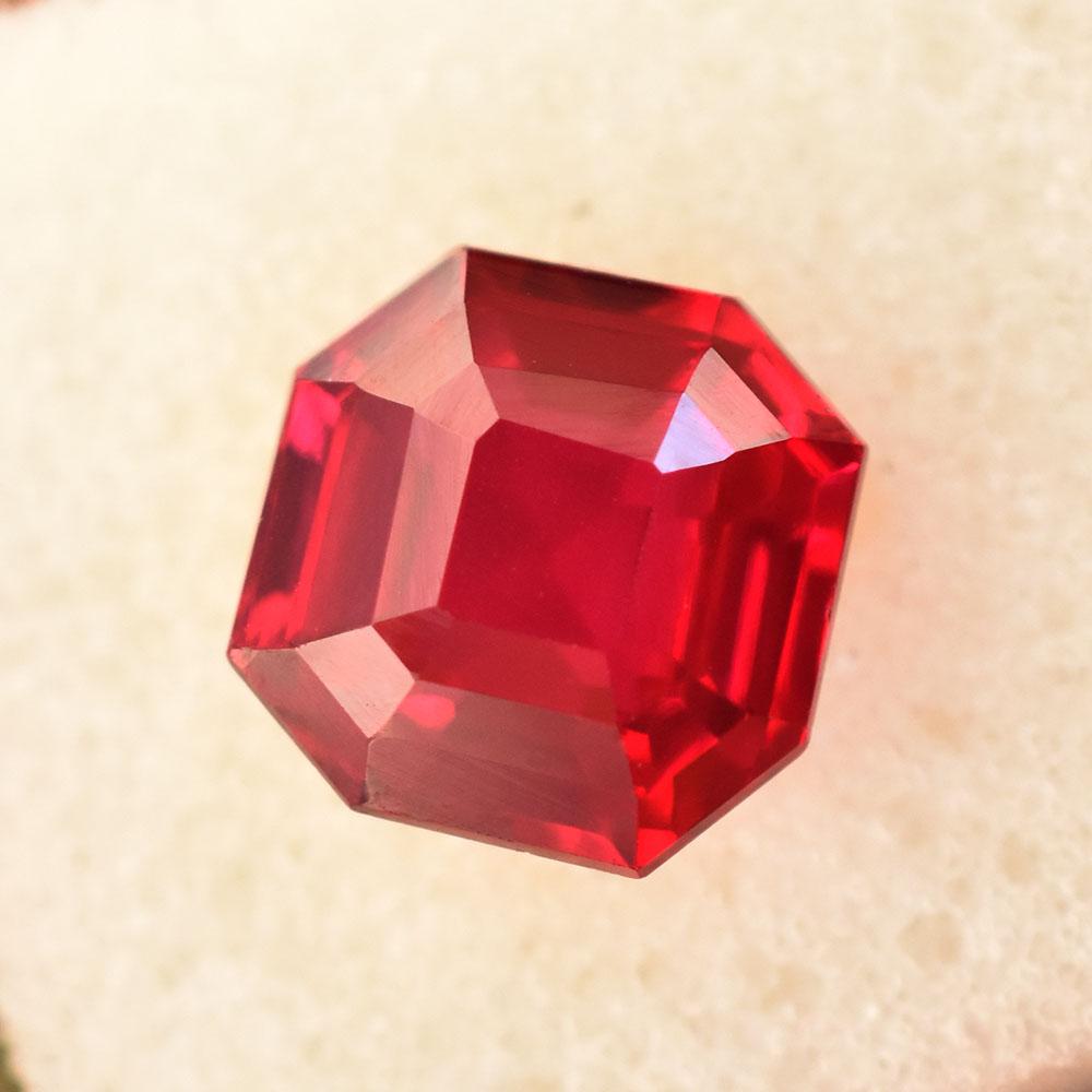 Natural Red Ruby Square Cut 10x10mm Certified Loose Gemstone