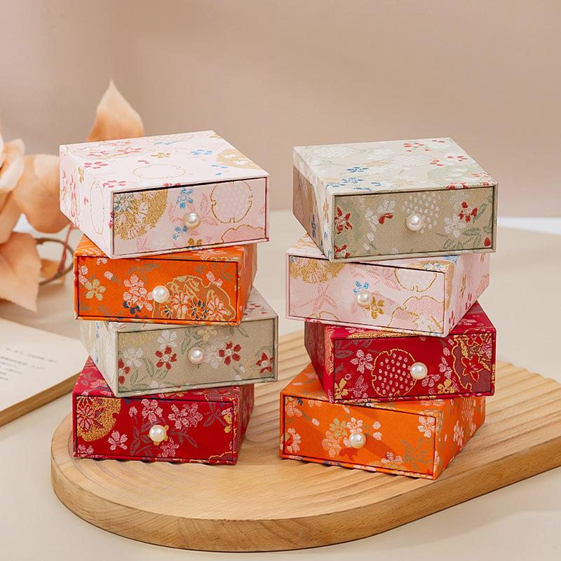 1Pcspaper Jewelry Holder Floral Chinese Jewelry Box Drawer Jewelry Packaging Exquisite Wedding Gift Box For Wedding Gift