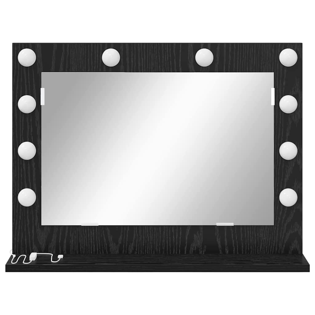 Black Oak Effect Washbasin Mirror 60 x 45 x 18 cm