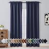 2pcs/set Premium Solid Color Blackout Curtains High Density Weave, 95% Light Blocking Privacy Curtain