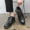 Men's Leather Shoes Men's Spring and Autumn New Men's British Business Dress Brock