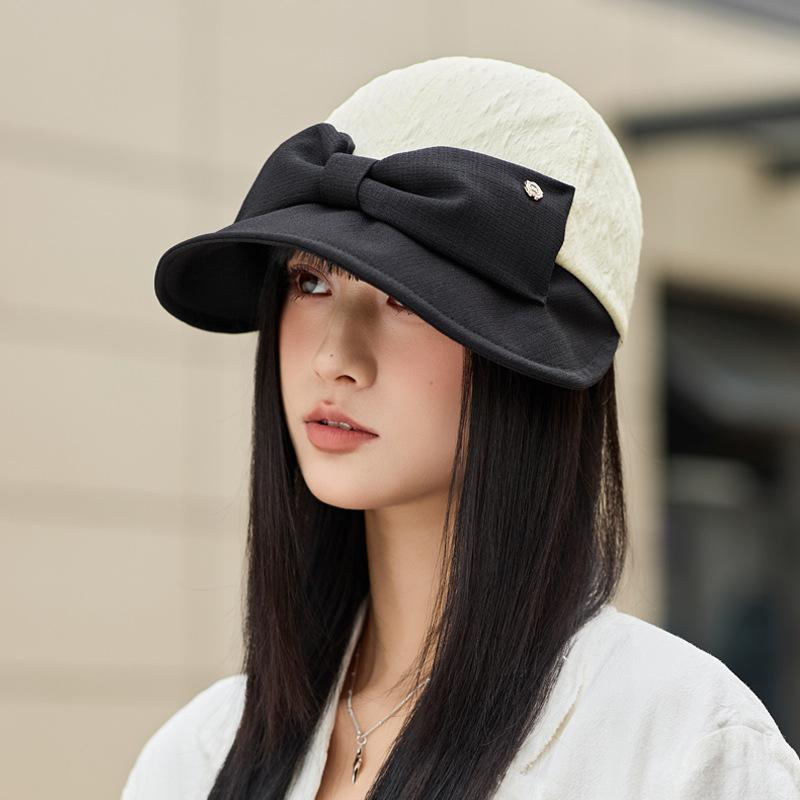 

Весенне-осенняя шляпа Женская шляпа с бантом Летняя повседневная солнцезащитная шляпа One Size