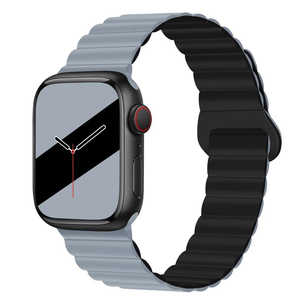 Magnetyczny Pasek Silikonowy Sportowy Bransoletki Do Apple Watch 41mm 42mm 44mm 45mm 46mm 49mm iWatch Seria 11 10 9 8 7 6 5 4se
