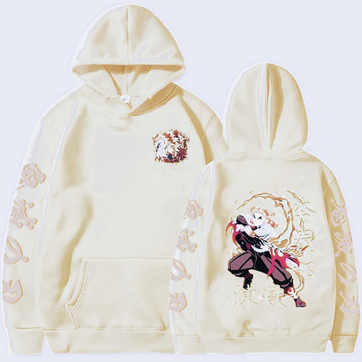 

Anime Hoodies Men Women Kyojuro Rengoku Hooded Sweatshirts Oversize Harajuku Streetwear Men s Clothing Streetwear Sweatshirt S