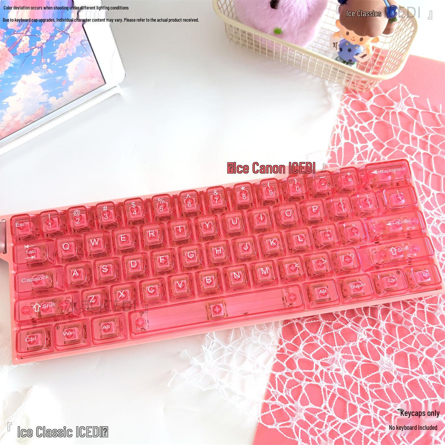 

Fairy Pink Transparent Crystal Keycap for Mechanical Magnetic Switch Keyboard