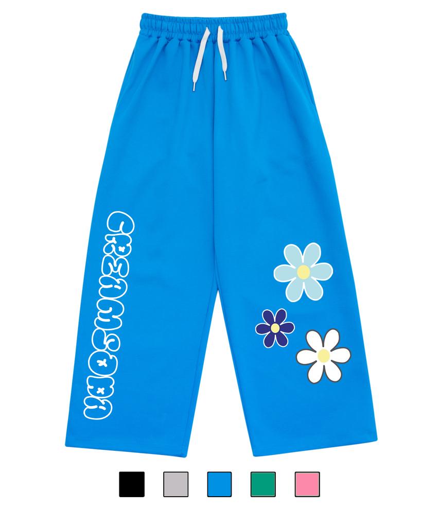 CREAM SODA LAB 3 Flower Wide Elastic Pants