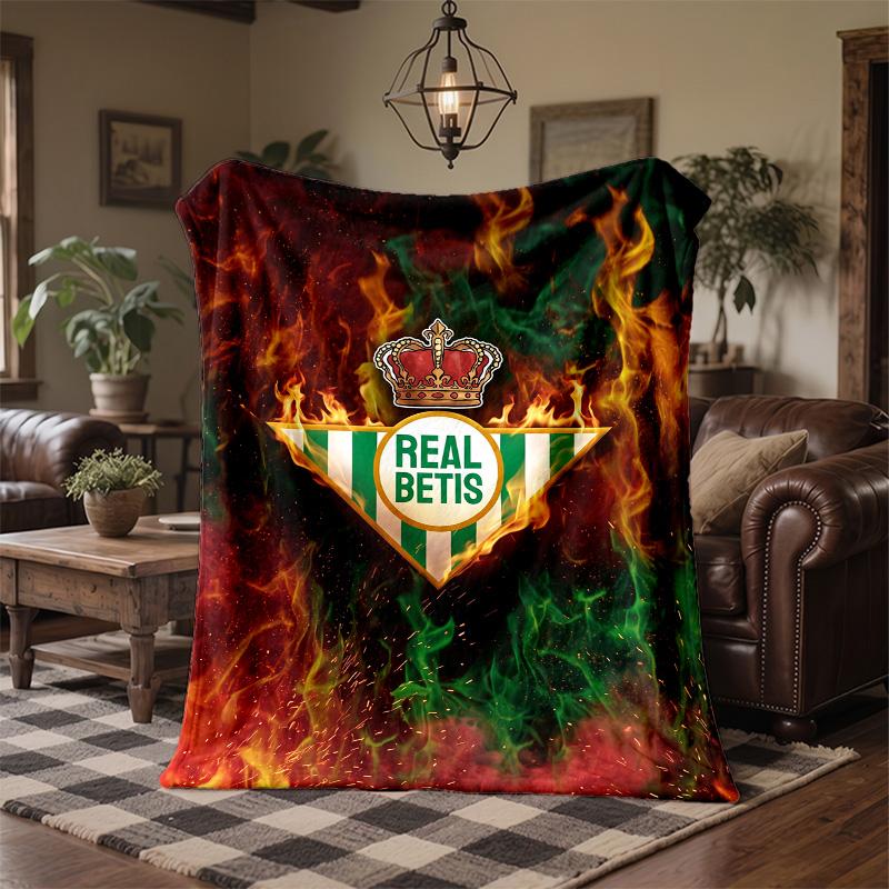 Real Betis Football Print Flannel Blanket Soft Warm Sofa Bed Throw Blanket For Home Office Bedroom