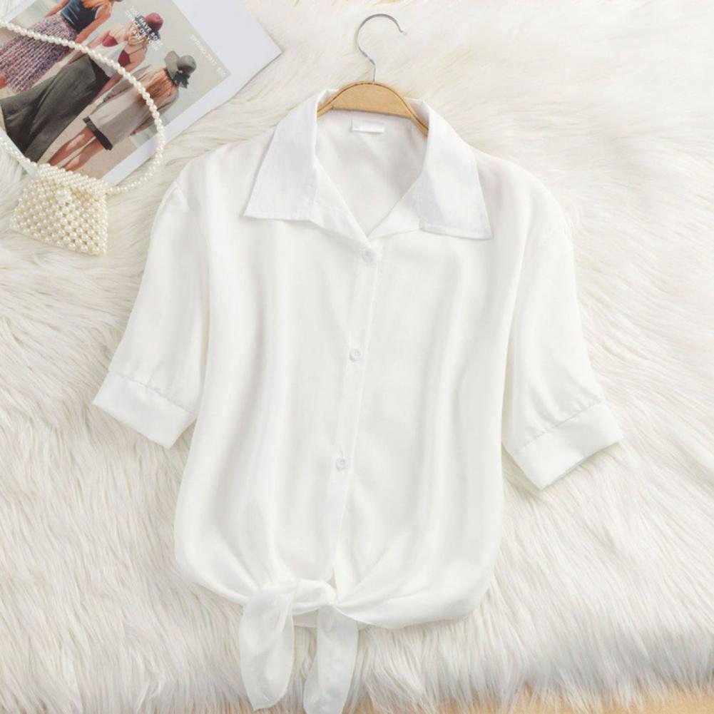 Everyday Chic Women Top Stylish Womens Short Sleeve Blouses for Office Travel Breathable Single Color Blouses for Daily for Summer