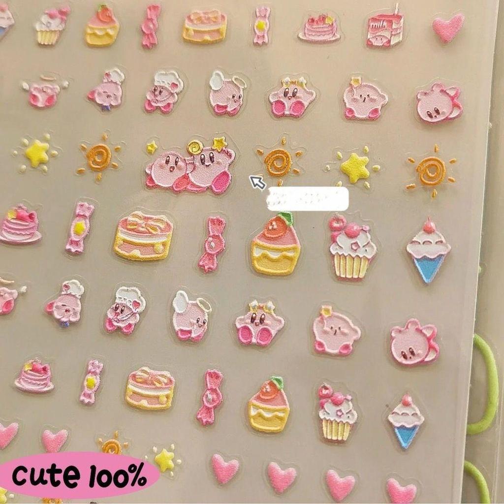 Kirby 5D Stereo Cute Style Nail Stickers - Limited Edition Japanese Cartoon Design