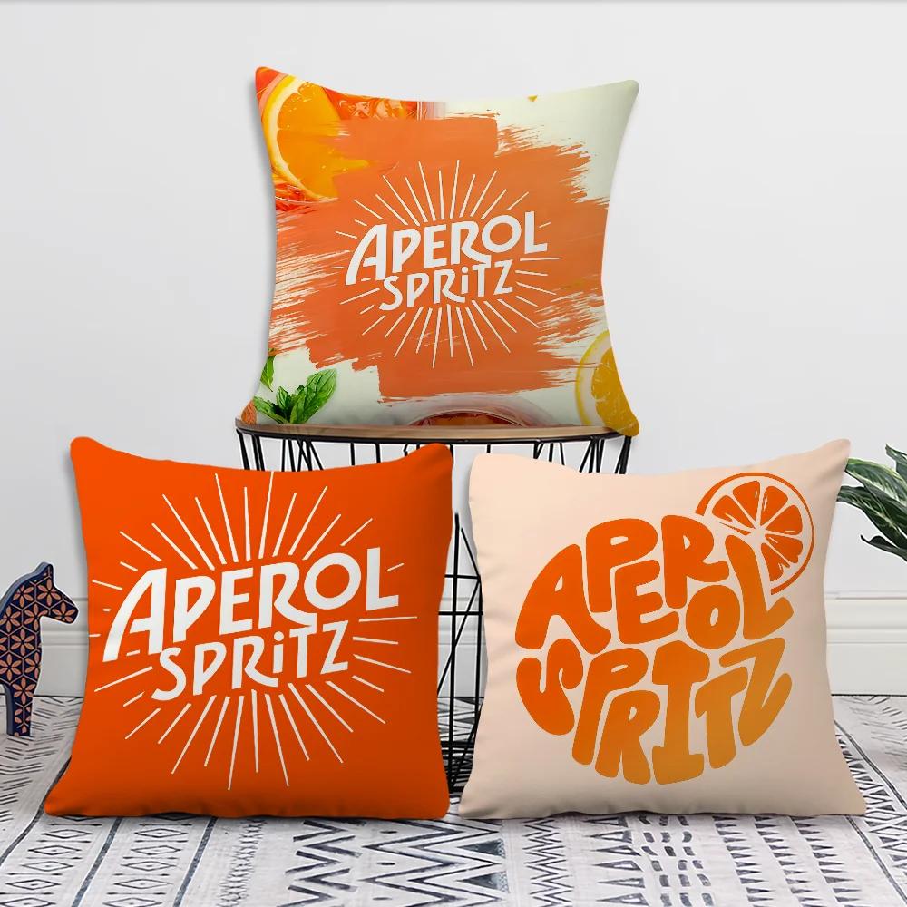 Aperol Spritz Logo Cushion Cover Cushion Room Bedroom Headboard Sofa Living Backrest Nap Time Pillow Case