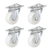 1/2/4Pcs Heavy Duty Caster Wheel 360 Degree White Nylon Rubber Furniture Roller 1/1.25/1.5/2/2.5/3inch Furniture Carts