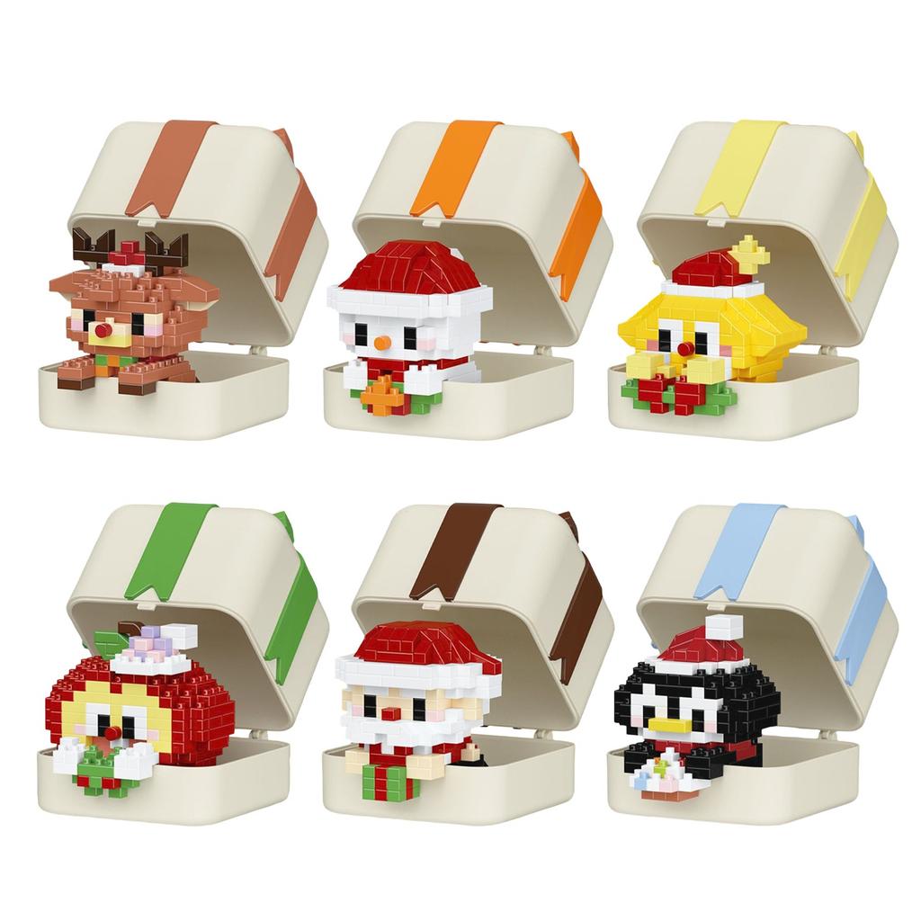 Christmas Gift Box, Cartoon Dolls, Small ParticleBuilding Block Toys
