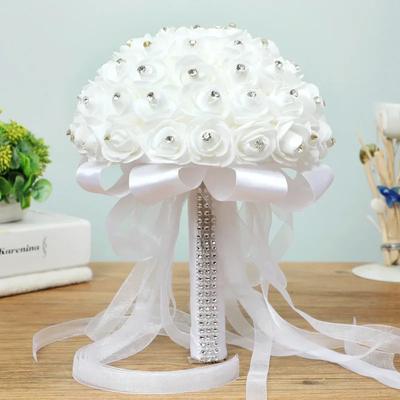 Bride Wedding Holding Flowers Foam Simulation Flower White Rose Bouquet Korean Wedding Photography Props Lovers Gift
