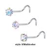 3 τμχ/σετ Heart Star Round Nose Rings Diamond Zircon Studs Body Piercing Body Studs