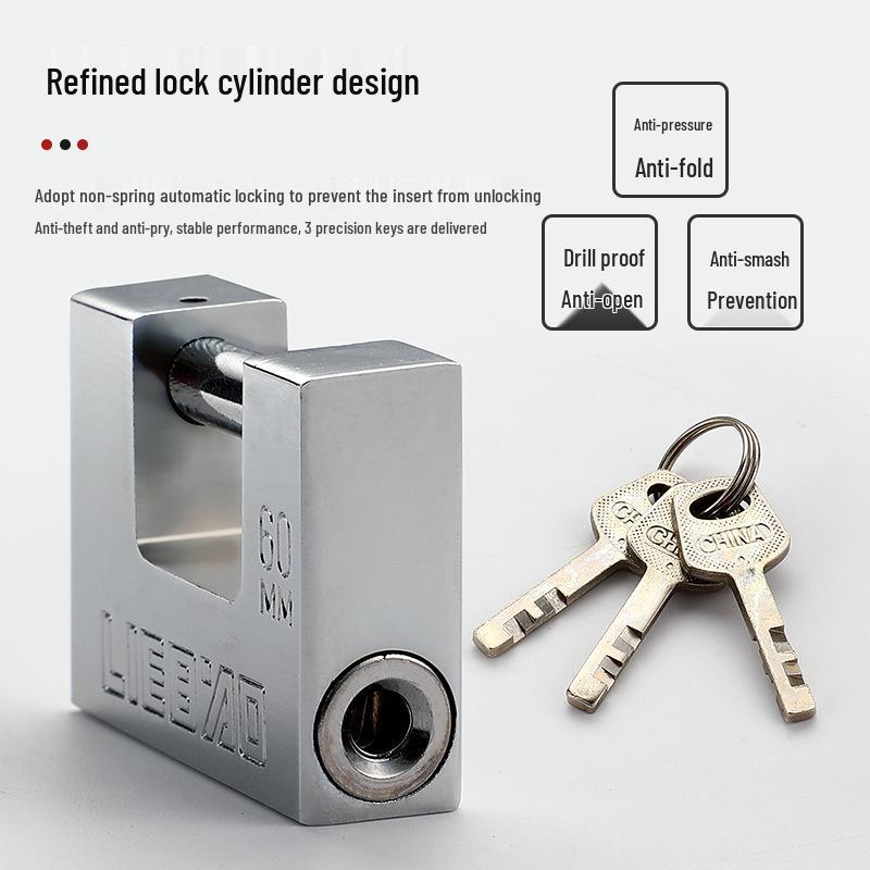 Rectangle Keyed Alike Padlock: Small, Horizontal Opening, Waterproof, Rustproof, Pry-Proof, Anti-Theft Lock for Doors.