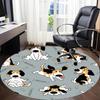 1PC Dogs Woof Office Round Area Rug, Mat Suitable For Office, Under Office Chairs Bedroom Living Room Home Decor, Room Deco