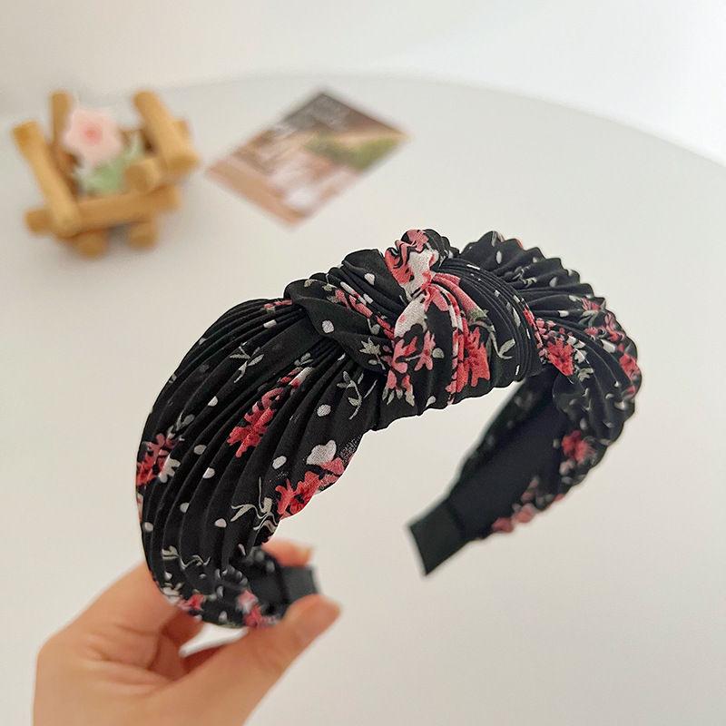 Headdress Fashion Accessory Gentle Temperament Headband Female Printed Fabric Hair