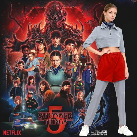 1 Set Eleven Cosplay Kostümleri Kadın Üst Eşarp Şort Jartiyer Seti Kızlar İçin Cadılar Bayramı Cosplay Kıyafetleri Kostüm Partileri Hayran Toplantıları Fotoğraf Çekimleri