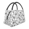 Custom Bohemian Style Bandanna Paisley Floral Print Lunch Bag Men Thermal Cooler Insulated Lunch Boxes for Picnic Camping