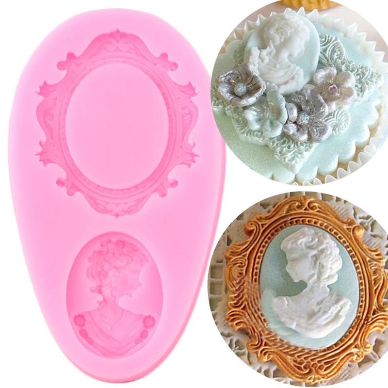 Cameo Picture Frame Silicone Mould Fondant Moulds DIY Sugarcraft Resin Epoxy Mould Chocolate Gumpaste Candy Resin Clay Moulds