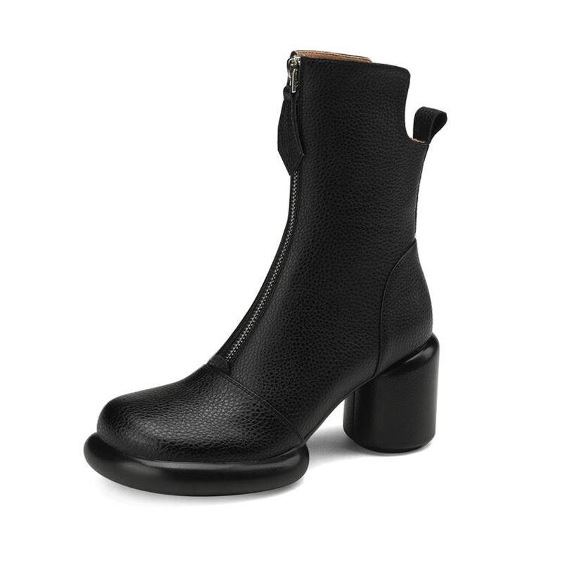Fashion Brand Design 2025 New Women's Short Boots Walking Show Wedding Bride Size 33-42 Fashion Black Brown High Heels Woman Shoes