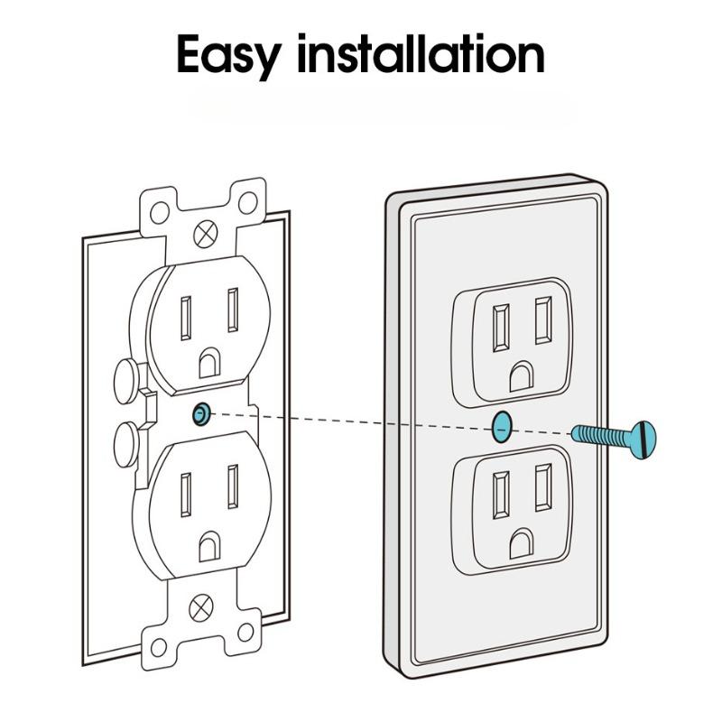 2Pcs Power Socket Cover Baby Safety Socket Cover Self Closing Childproof Socket Cover with 1 Screw Child Safety Accessories