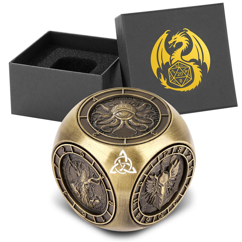 Rotating Six-Faced Dice Spinner Game Party Gift for Role-Playing Entertainment Game Dice Present