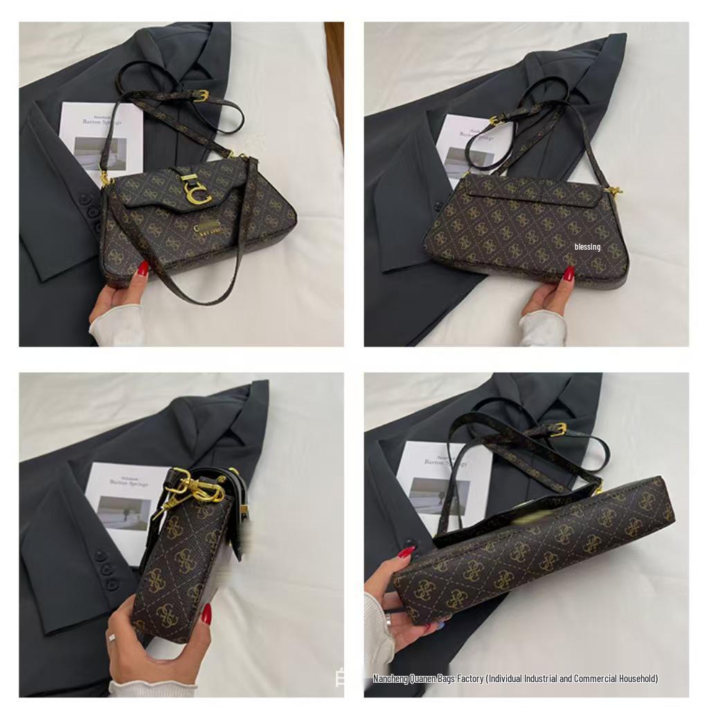 Trendy Dámská High-End Potisk Podpažní Crossbody Kabelka - Všestranná a Populární Niche Ramenní Kabelka 25.