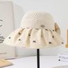 Summer Colored Glue Bow Sun Hat Women's Big Eaves Sun Protection UV Protection Sun Hat Outdoor Travel Empty Top Hat