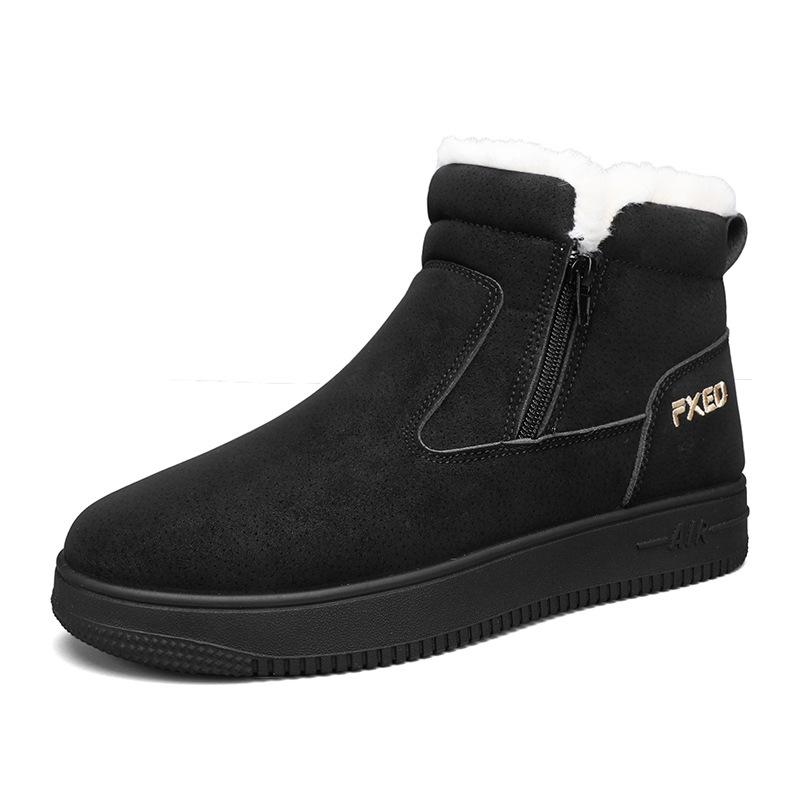 

Мужские зимние теплые ботинки для снега с застежкой-молнией, ботильоны из искусственной замши, нескользящая подкладка из искусственного меха, короткие ботинки, спортивная обувь для походов и прогулок для мужчин 44