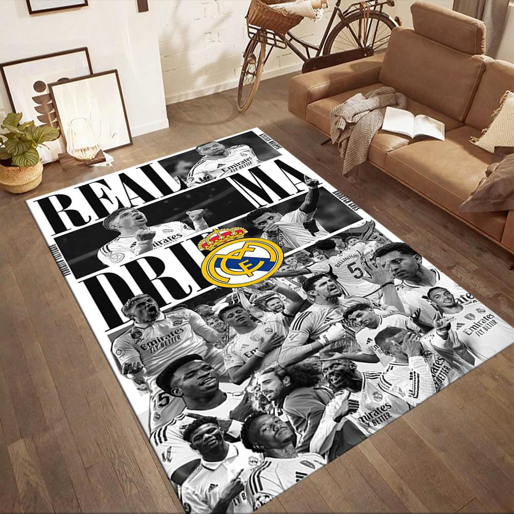 Real Madrid Bodenteppich Büroteppich Design Für Arbeitszimmer Schlafsaal Flur Spielzimmer Antirutsch Teppich Büro Heimdeko Spirituelles Geschenk