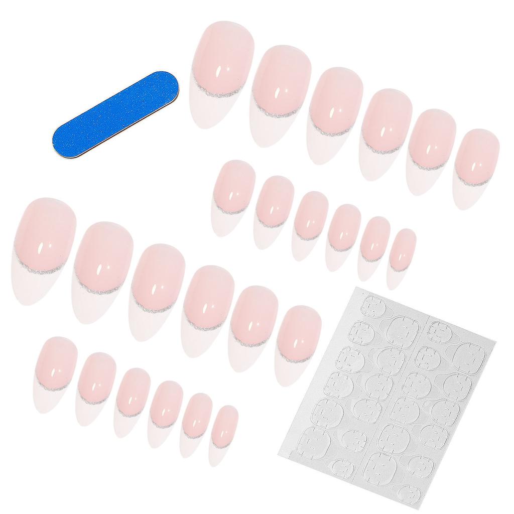Direct Supply French Round Fake Nail Patches Wear Nail Patches Finished Nail Patches 24 Nail Patches