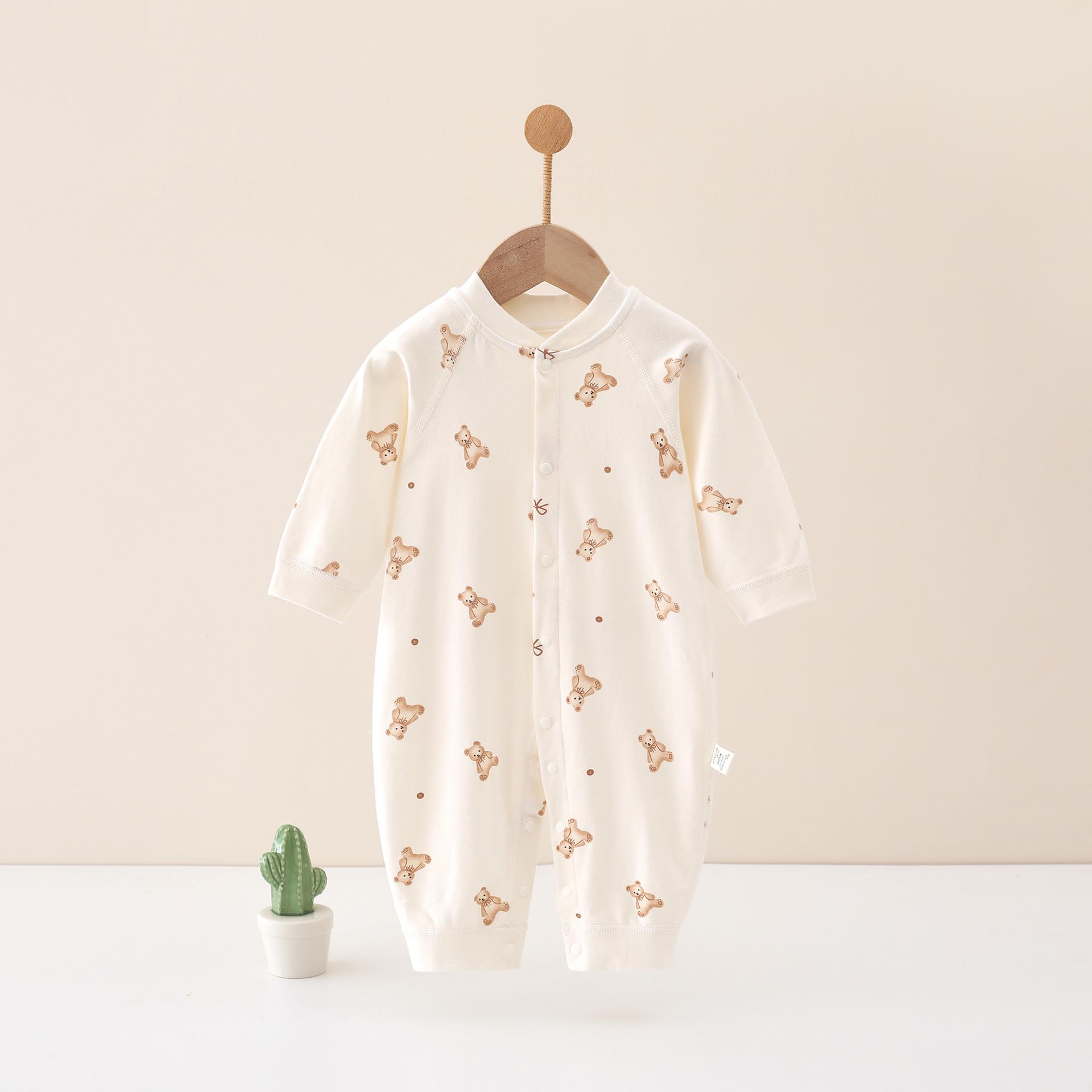 

Детский ромпер с длинным рукавом из чистого хлопка: Весенне-осенняя пижама-боди для новорожденных 90 cm