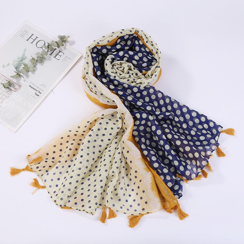 Sciarpa Boho da donna, leggera, con stampa floreale, scialle con frange, moda autunno inverno