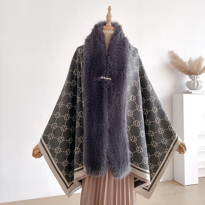 Two-Sides  Shawls Female Designer Women Winter Scarf Pashmina Flower Bufandas Foulard Warm Hijab Wraps Travel Stoles