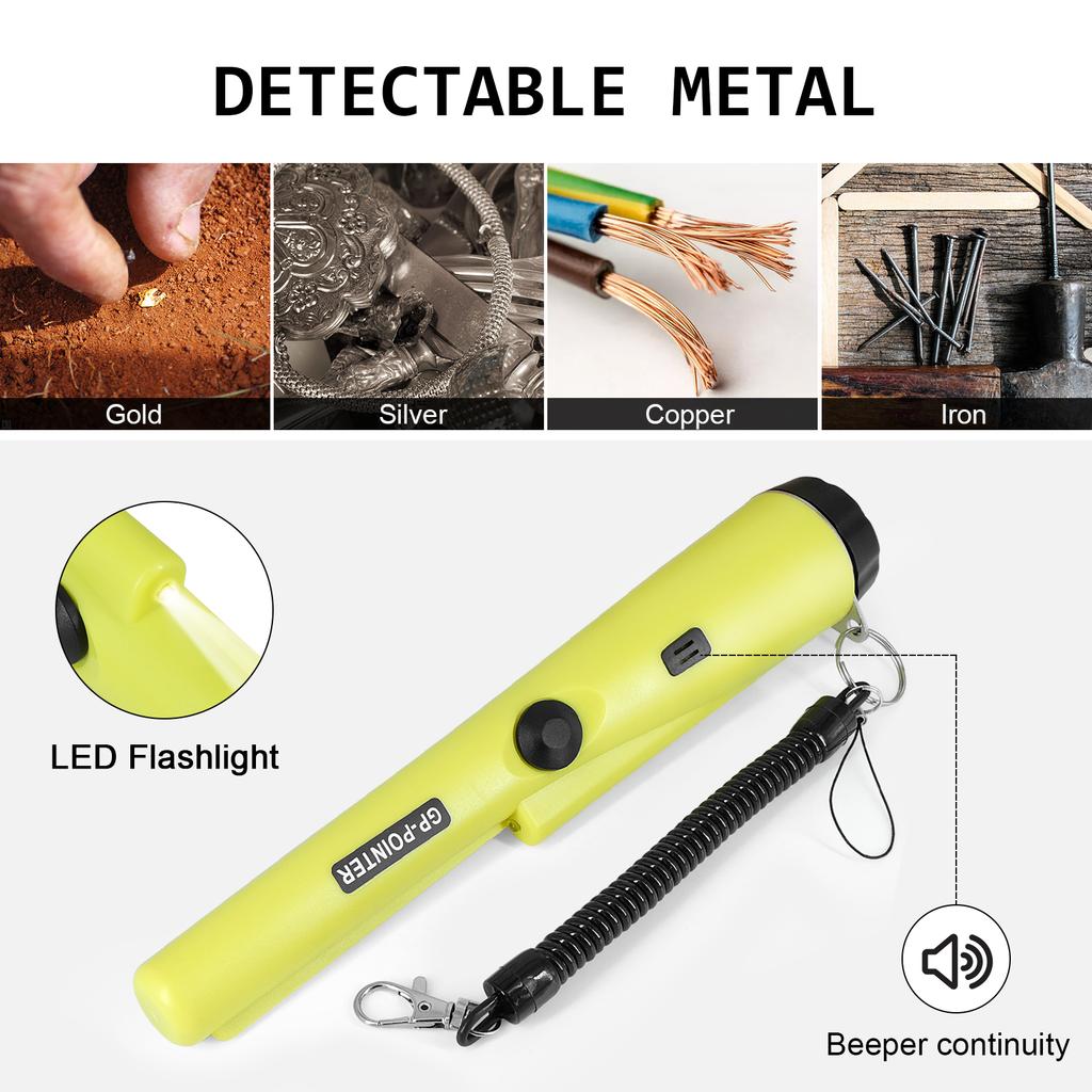 Ultra-high Stability Handheld Metal Detector 360° Detection High Sensitivity Metal Finder Portable Locating Gold Coin Detectors
