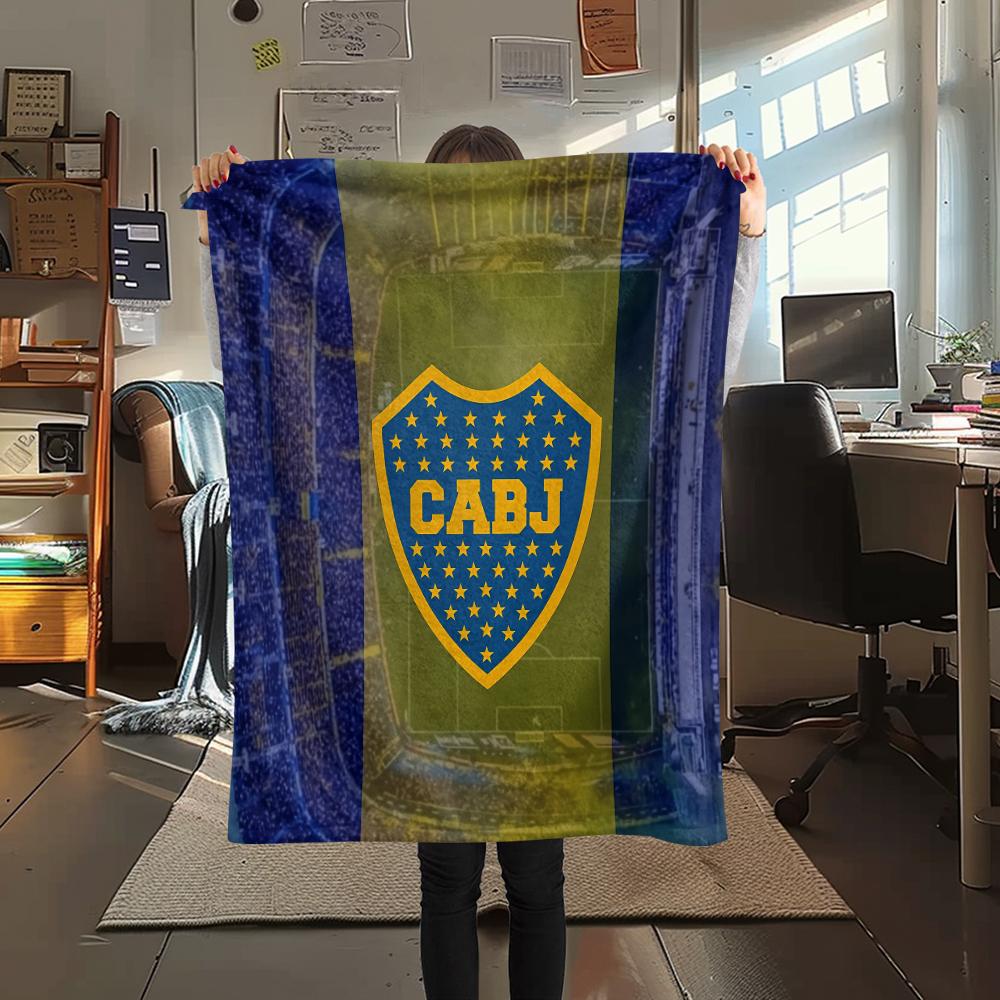 Logo Boca Juniors, Coperta in Flanella con Fantasia, Alta Qualità, Confortevole per Tutte le Stagioni, Decorazione per la Casa, Calore e Comfort, Perfetta per Regali.