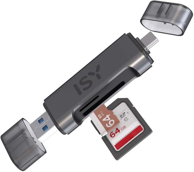 Isy Icr-6000 Usb-c + Usb-a 2in1 Sd/microsd Memory Card Reader