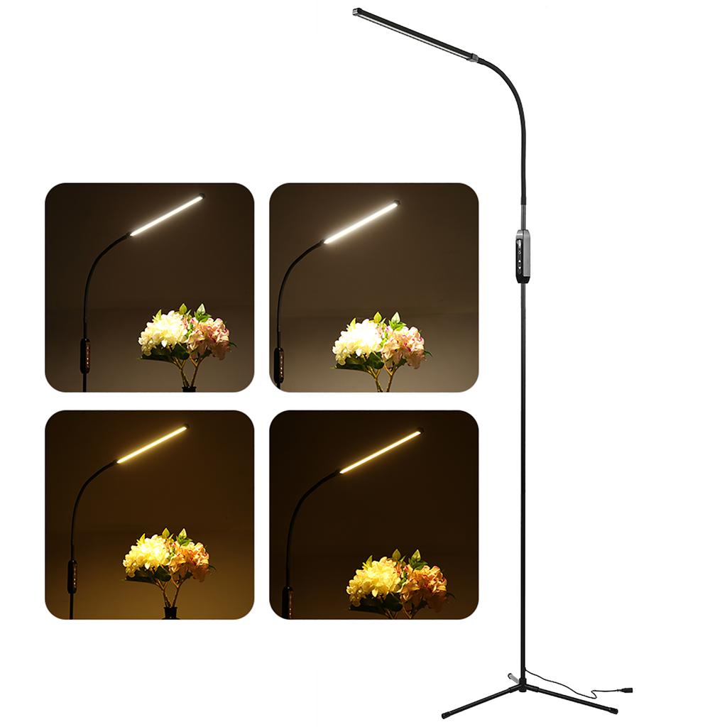 12W Black Floor Light Modern LED Remote Control 3?Fork Base Floor Light 110?240VUS Plug