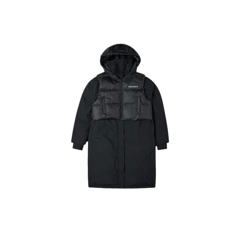 (WMNS) Converse Convertible Long Down Jacket Asia Sizing Black Women s 10021982-A02 XL