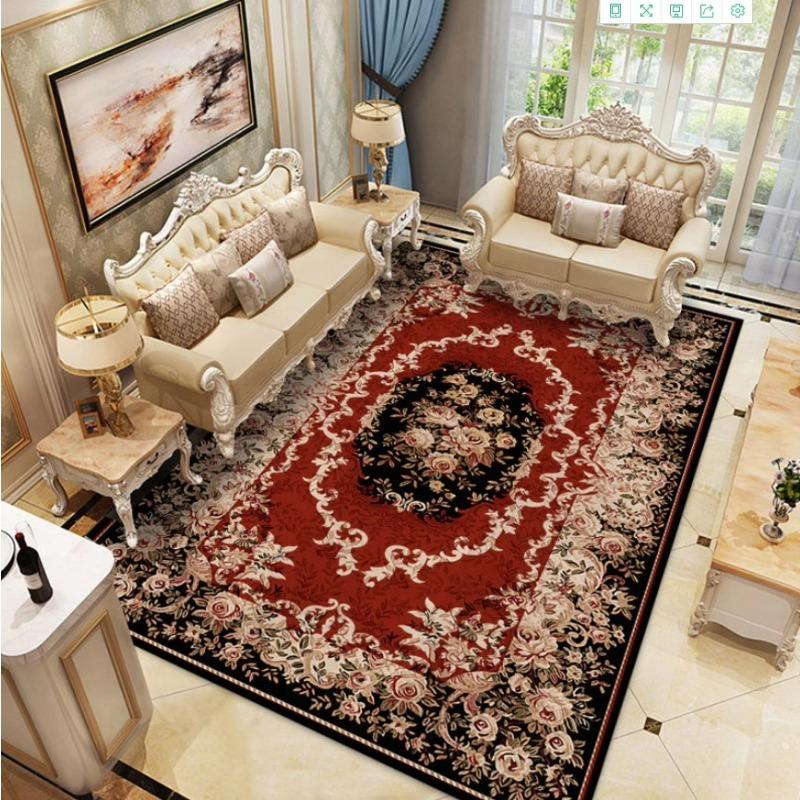Europe Persia Style Retro Flowers Carpet Living Room Sofa Bedroom Study Kitchen Entrance Door Mat Non-slip Home Decoration Rug