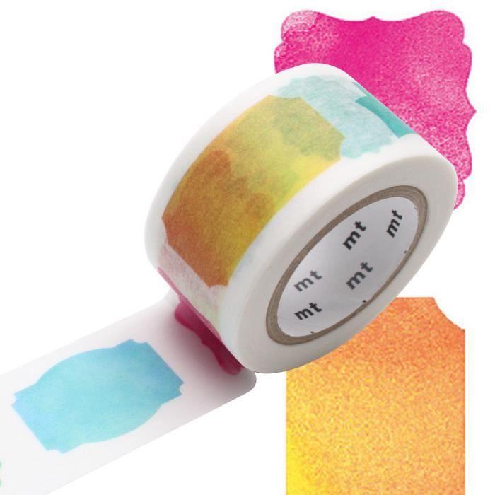 Masking Tape MT EX 2,5 cm étiquettes aquarelle - label watercolor N Multicolore - Assort.