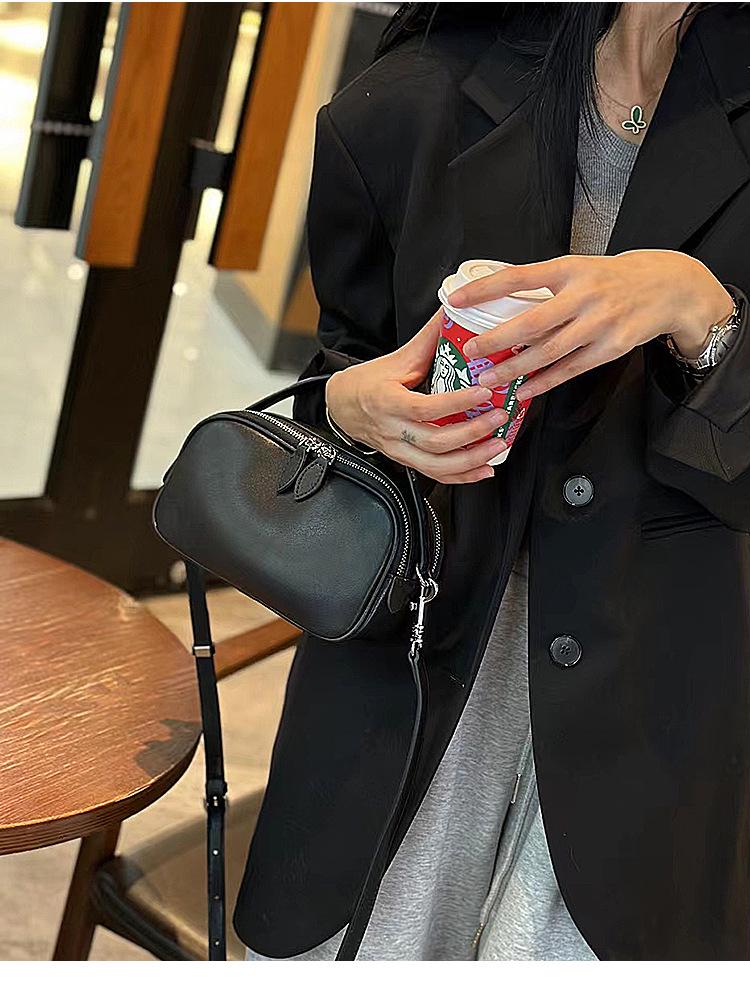 Women's Genuine Leather Handbag - Spring/Summer 2025 Camera Crossbody & Handheld Bag 