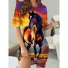 Creative Fun Animal 3D Printed Dress Summer Fashionable Ladies Breathable Soft Loose Comfortable Large Size Vacation Versatile Casual Dress