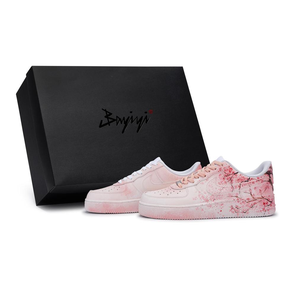 Nike Air Force 1 811 Manufacturing, Cherry Blossom Rain, Special Shoe Box Low top Skateboard Shoes Unisex Pink Brown CW2288-111(Team80-S-BOX)