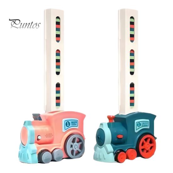 1 Set Kids Dominos Train Toy with Light Music Automatic Laying Domino Train Building Block Educational Electric Train Toy Toddler Boys Girls Gift